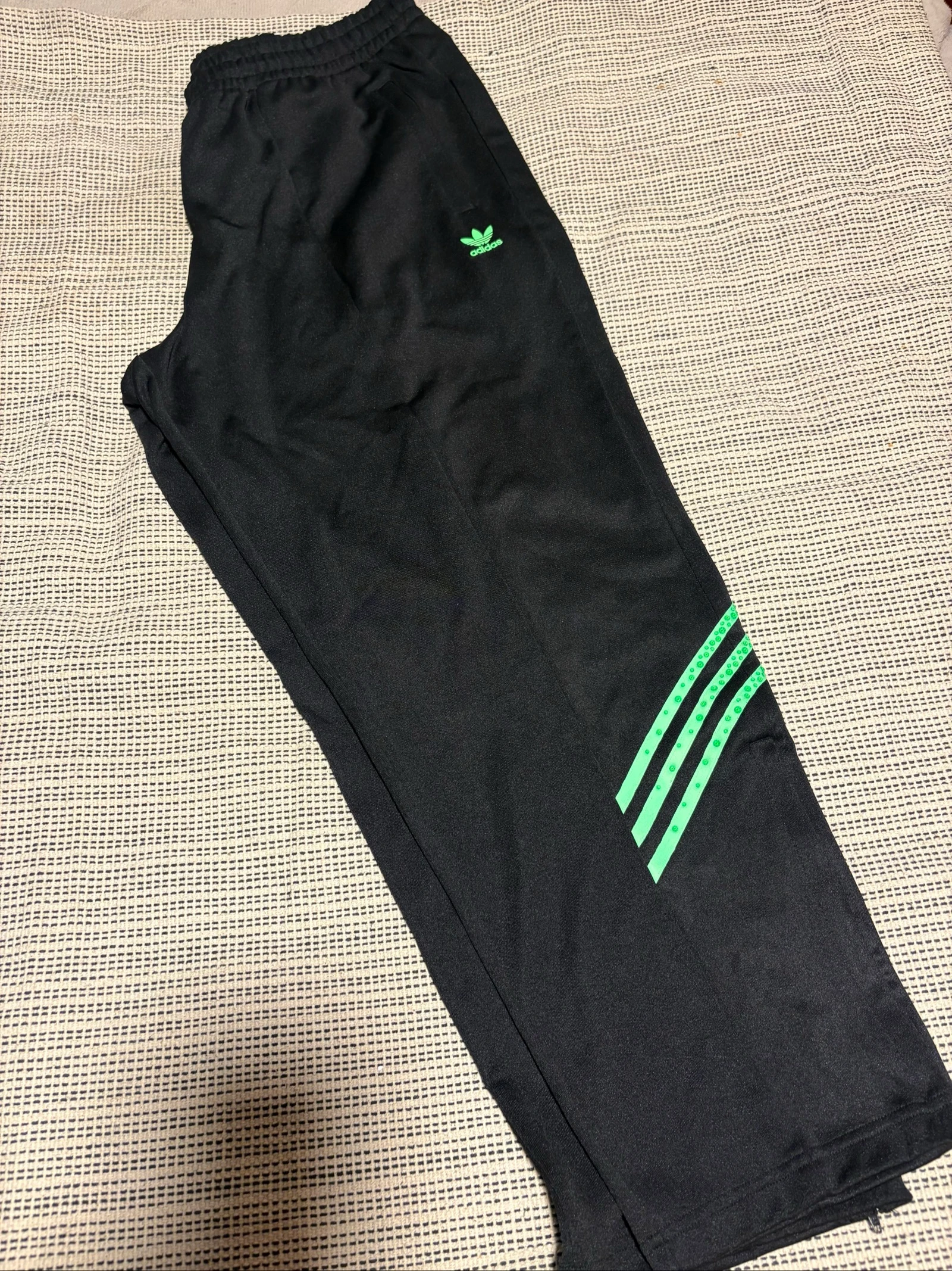 adidas originals x swarovski track pant 2xl black green crystal rhinestone joggers – photo 5
